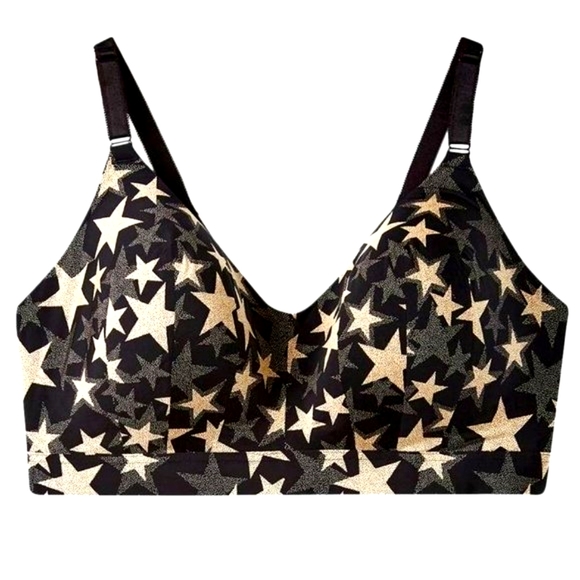❤️NWT VINTAGE TORRID BRA - WIRE-FREE LIGHTLY LINED STARS PRINT - BACK SMOOTHING - Picture 8 of 10